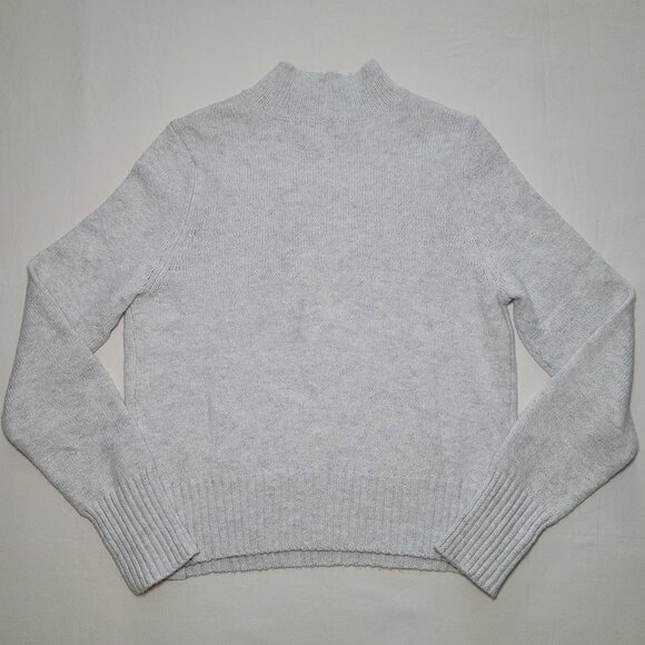 American Eagle Outfitters Sweater NWOT Smiley Graphic Mock Neck Light Gray Sz M - Picture 10 of 11